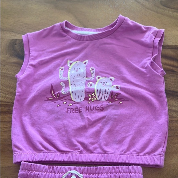 Pink matching Set with Animal Graphic - Picture 2 of 10